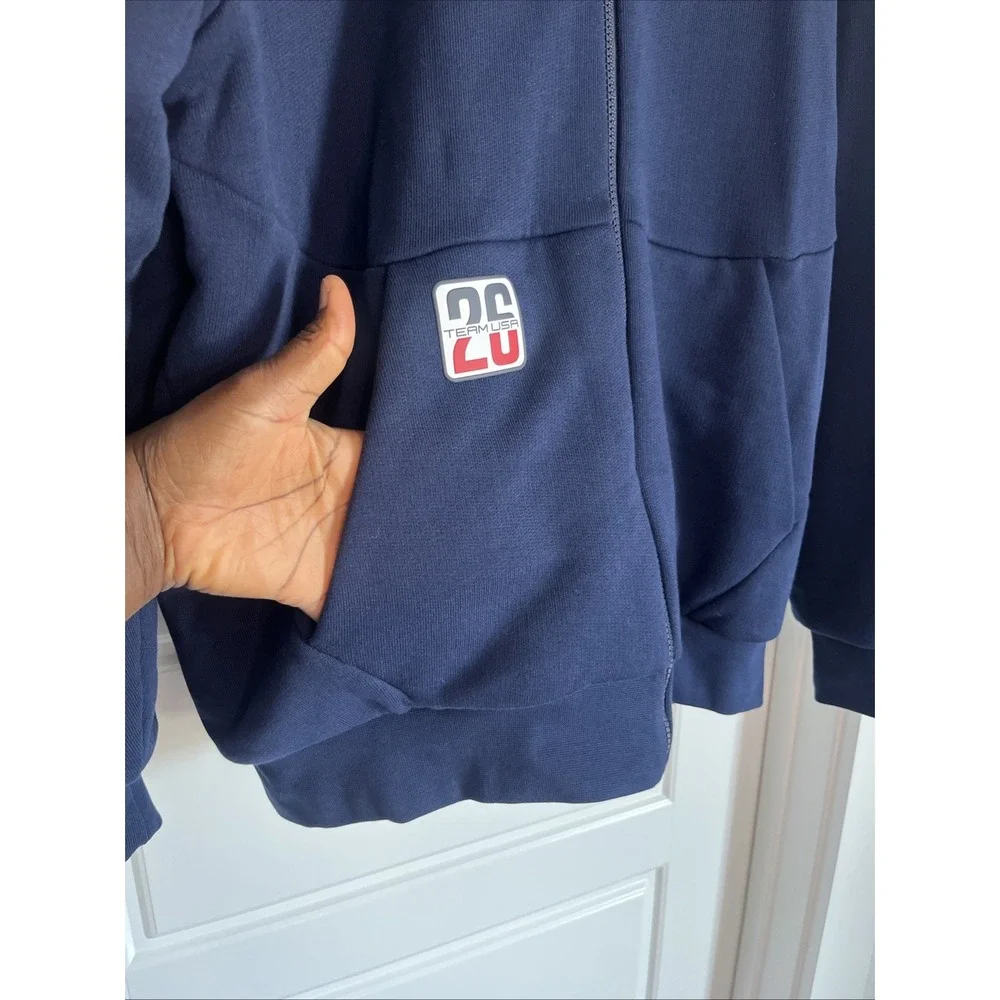 Polo Ralph Lauren Men Team USA 2026 olympics Fleece Full-Zip Hoodie L Blue USA